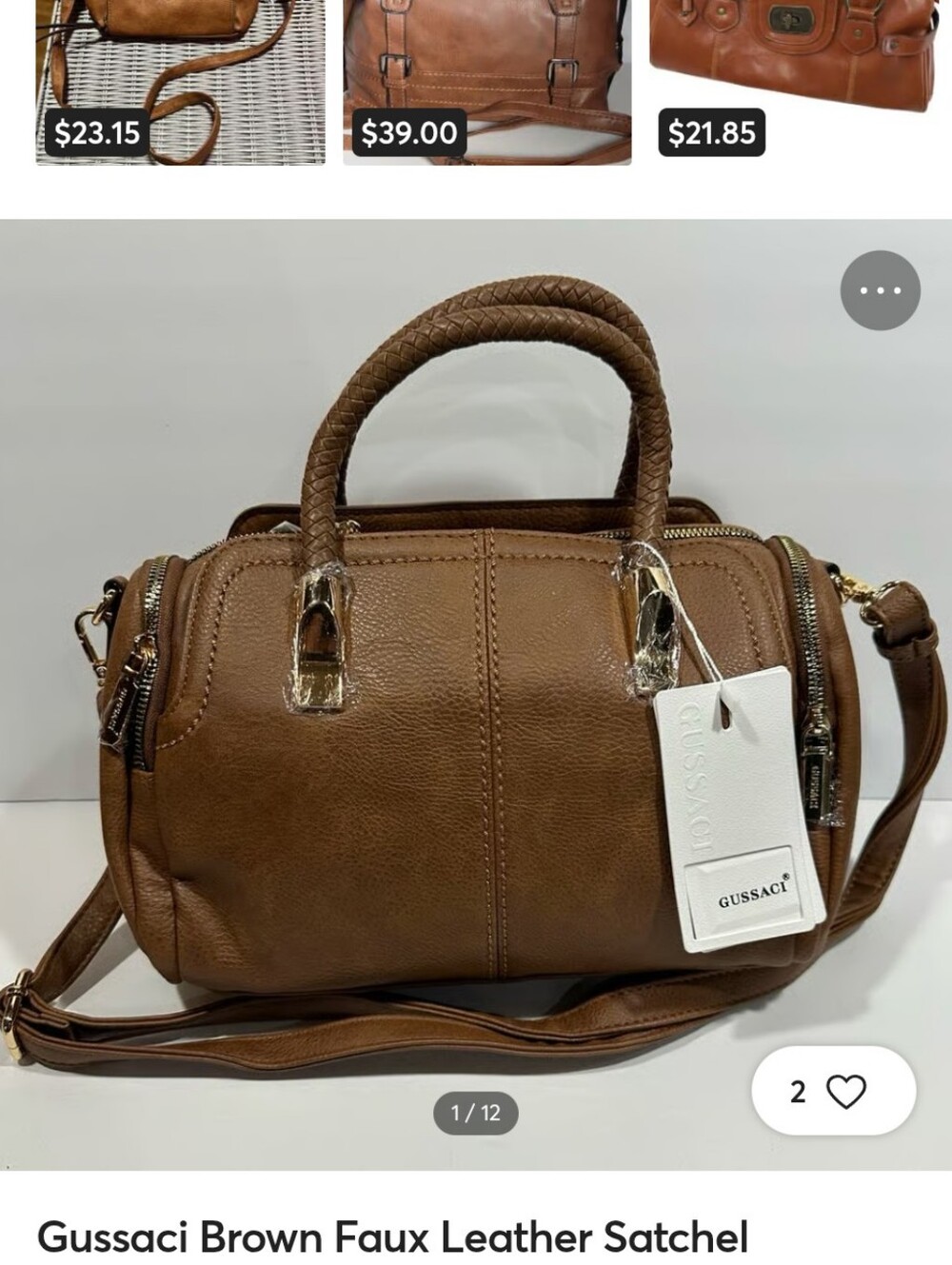 Brown Leather Satchel Handbag -  Women Bags